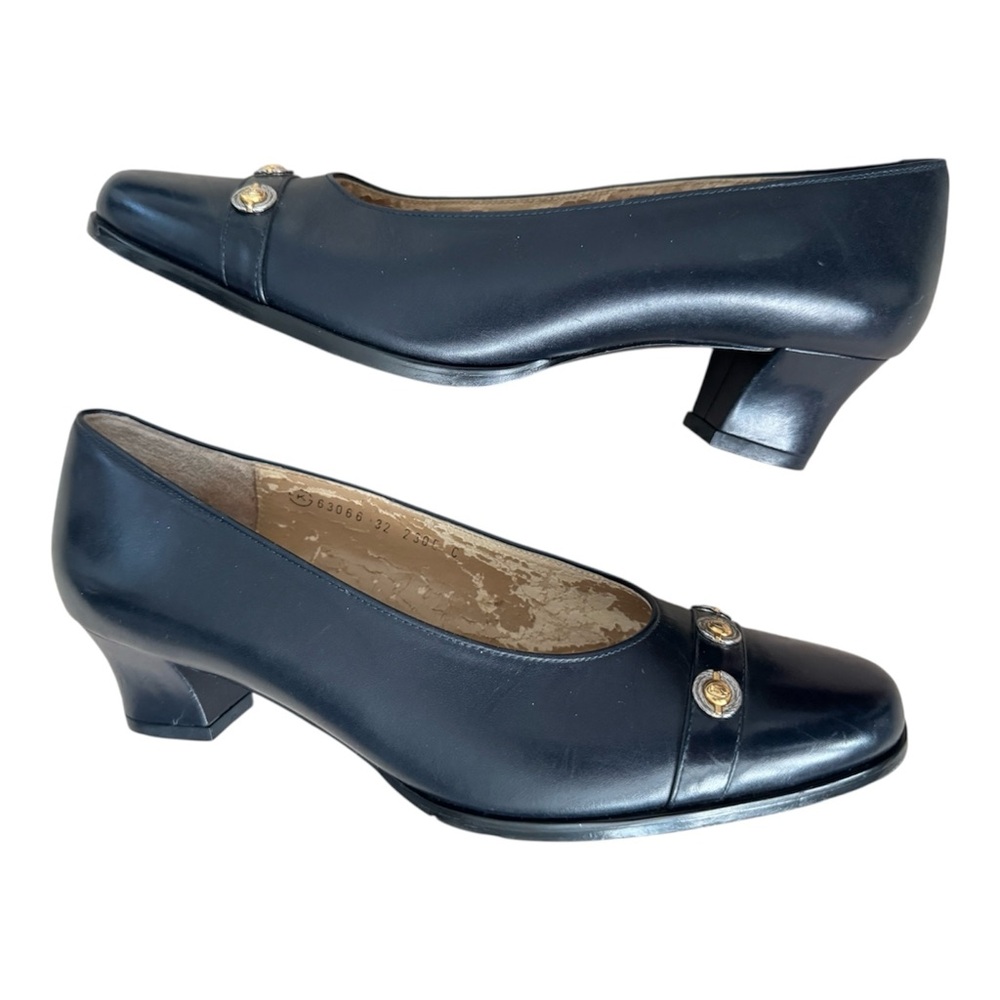 EL CANTO (Italy) Women’s Black Leather Italian Shoes  Pumps (1 1/2” Heel) SIZE 6